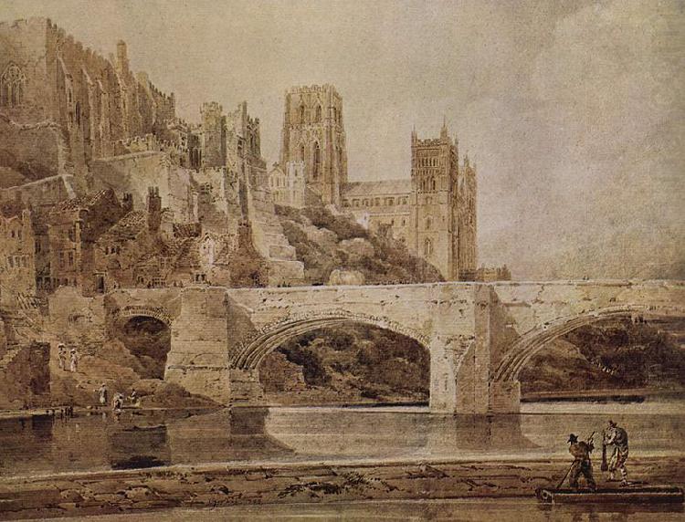Thomas Girtin Die Kathedrale von Durham und die Brucke, vom Flub Wear aus gesehen china oil painting image
